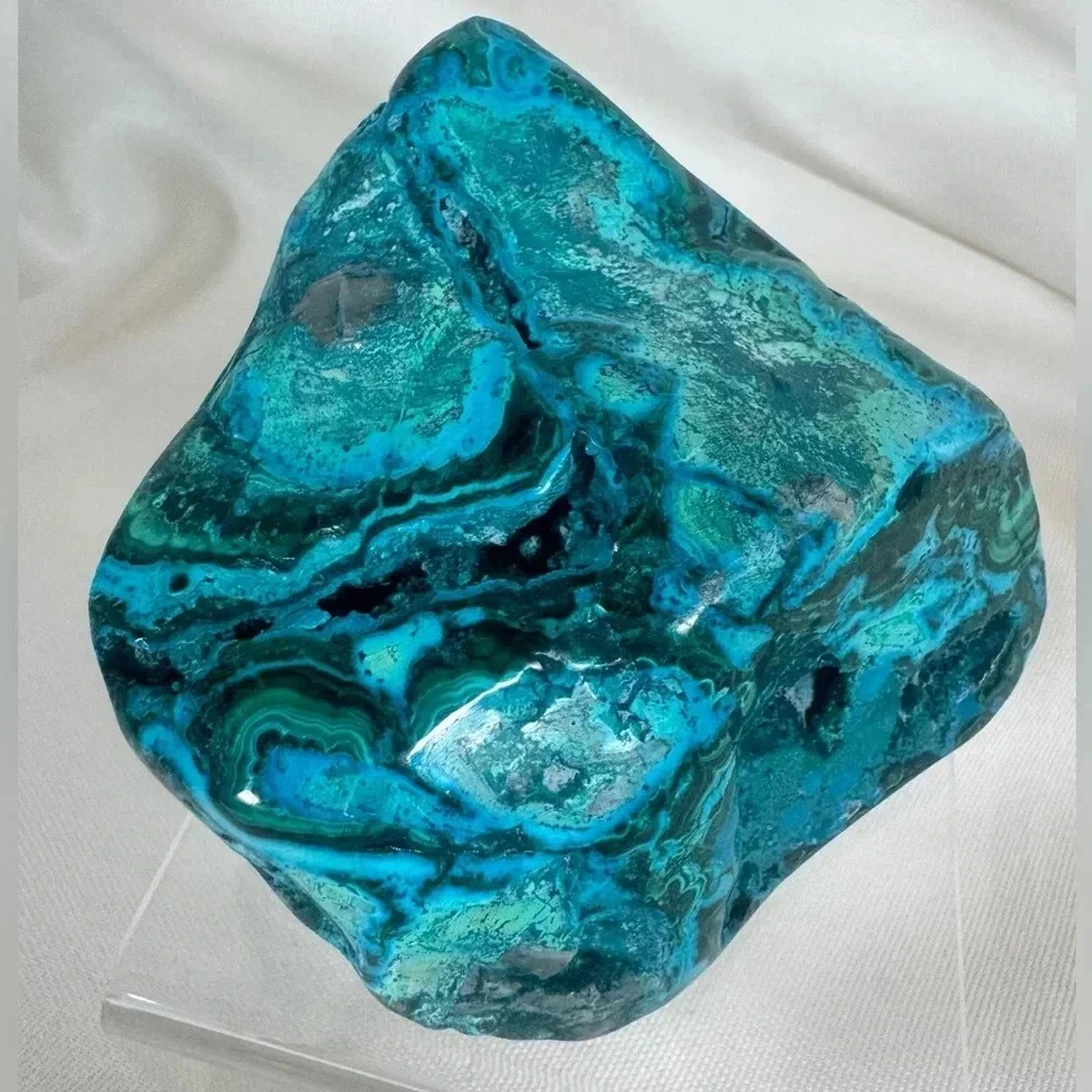 Chrysocolla & Malachite Polished Raw - Picture 2 of 6